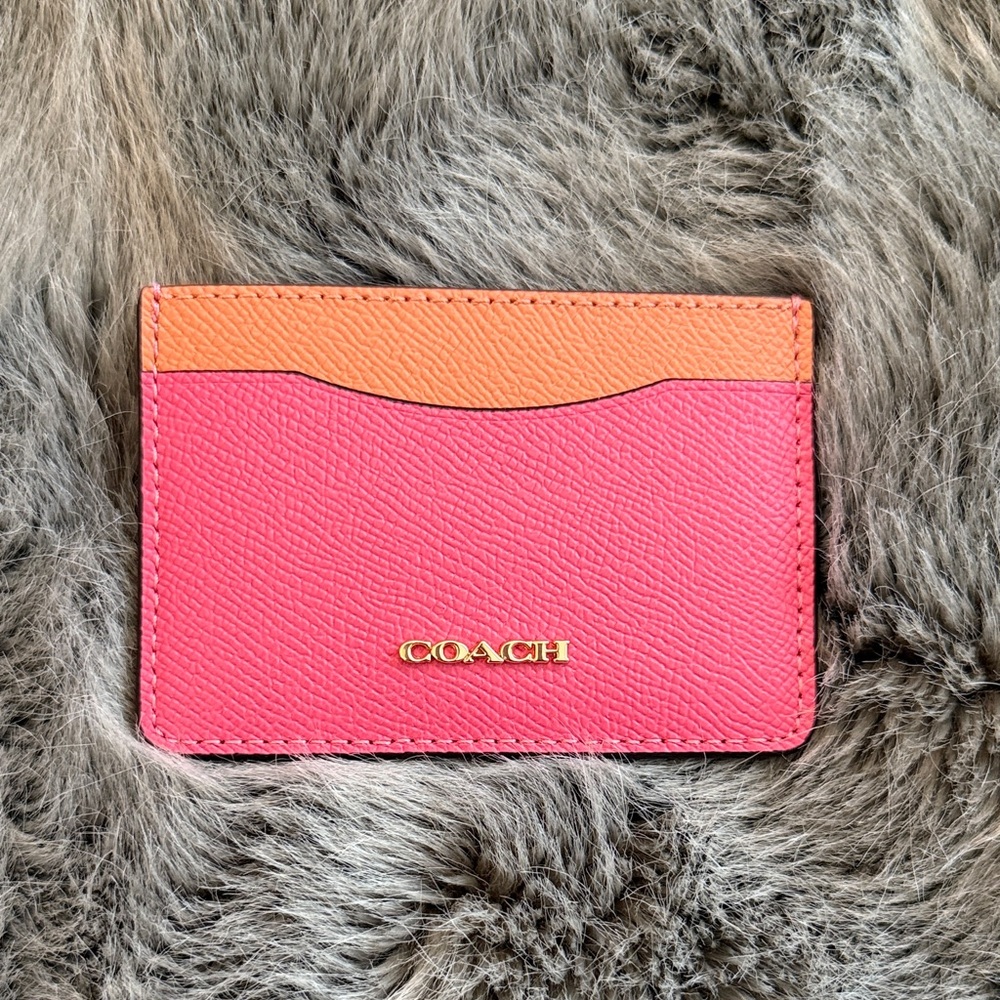 Coach Vibrant Pink and Orange Card Case